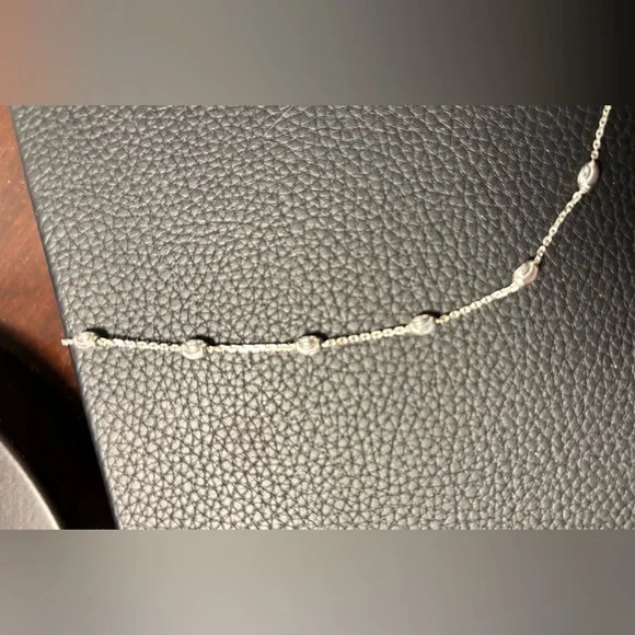 Sterling Silver: 3MM Station Necklace 20in L - Picture 2 of 5